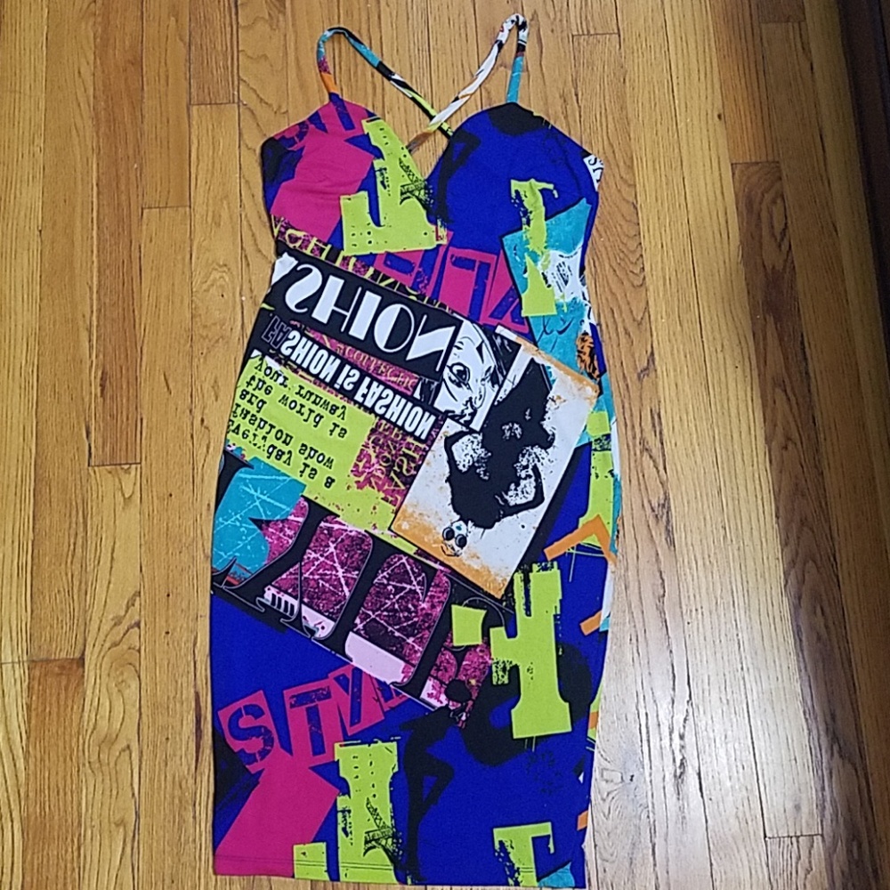 Cute Multicolored Print Dress
